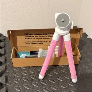 UBeeSize Pink and White Tripod Stand